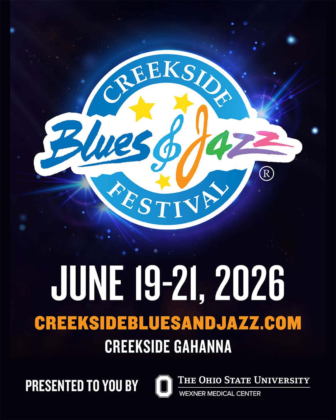 Creekside Blues & Jazz Festival 2026 official poster