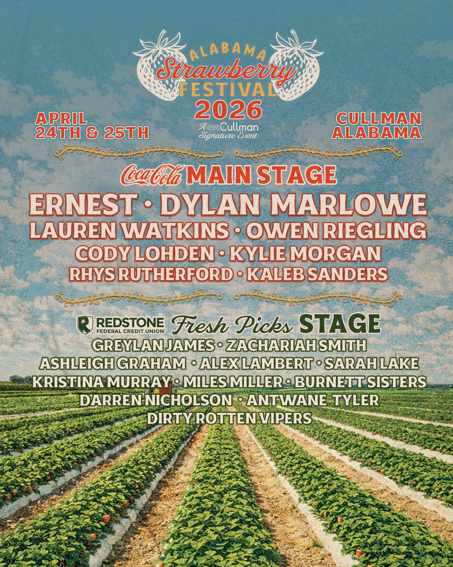 Alabama Strawberry Festival 2026 official poster