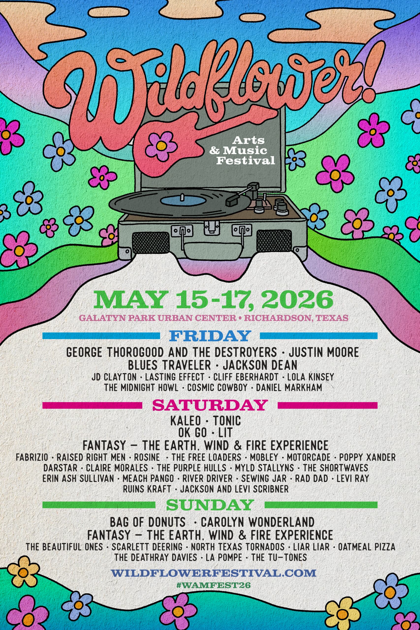 Wildflower! Arts & Music Festival 2026 official poster