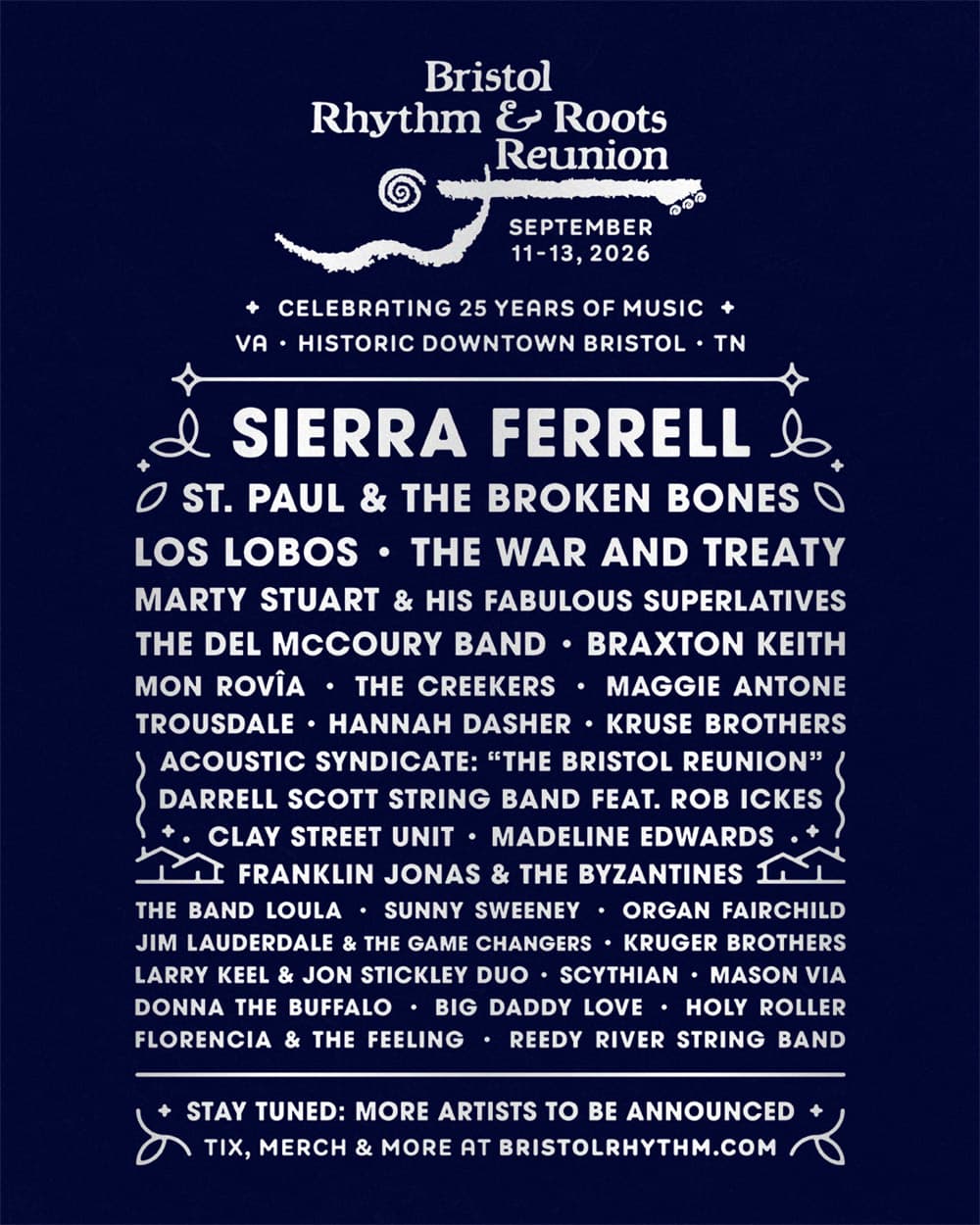 Bristol Rhythm & Roots Reunion 2026 official poster
