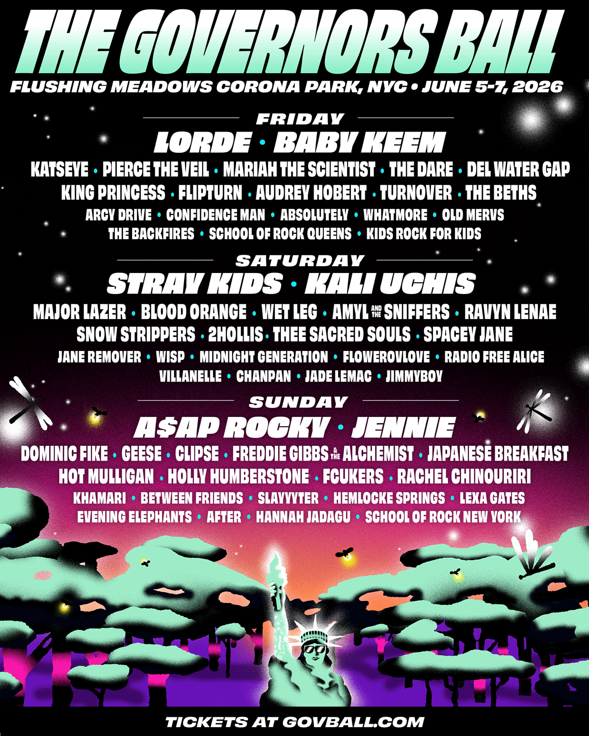 Governors Ball 2026 official poster