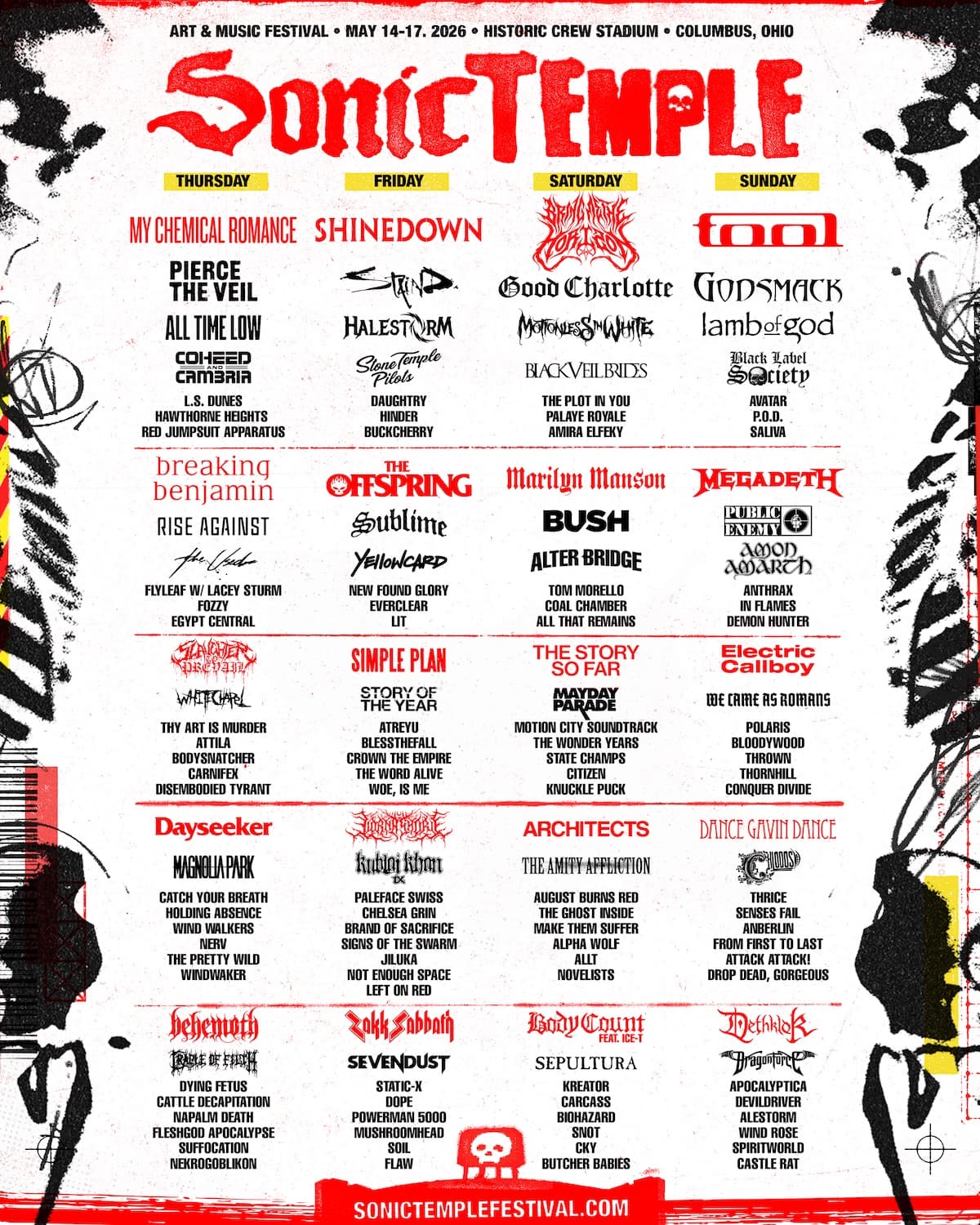 Sonic Temple Art & Music Festival 2026 official poster