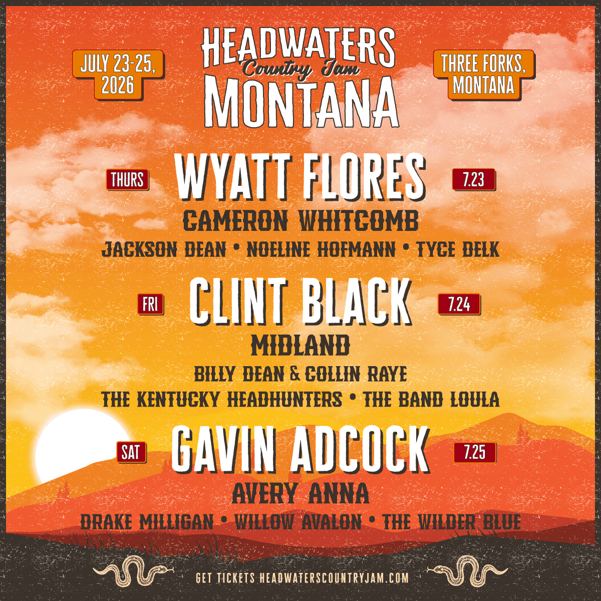 Headwaters Country Jam 2026 official poster