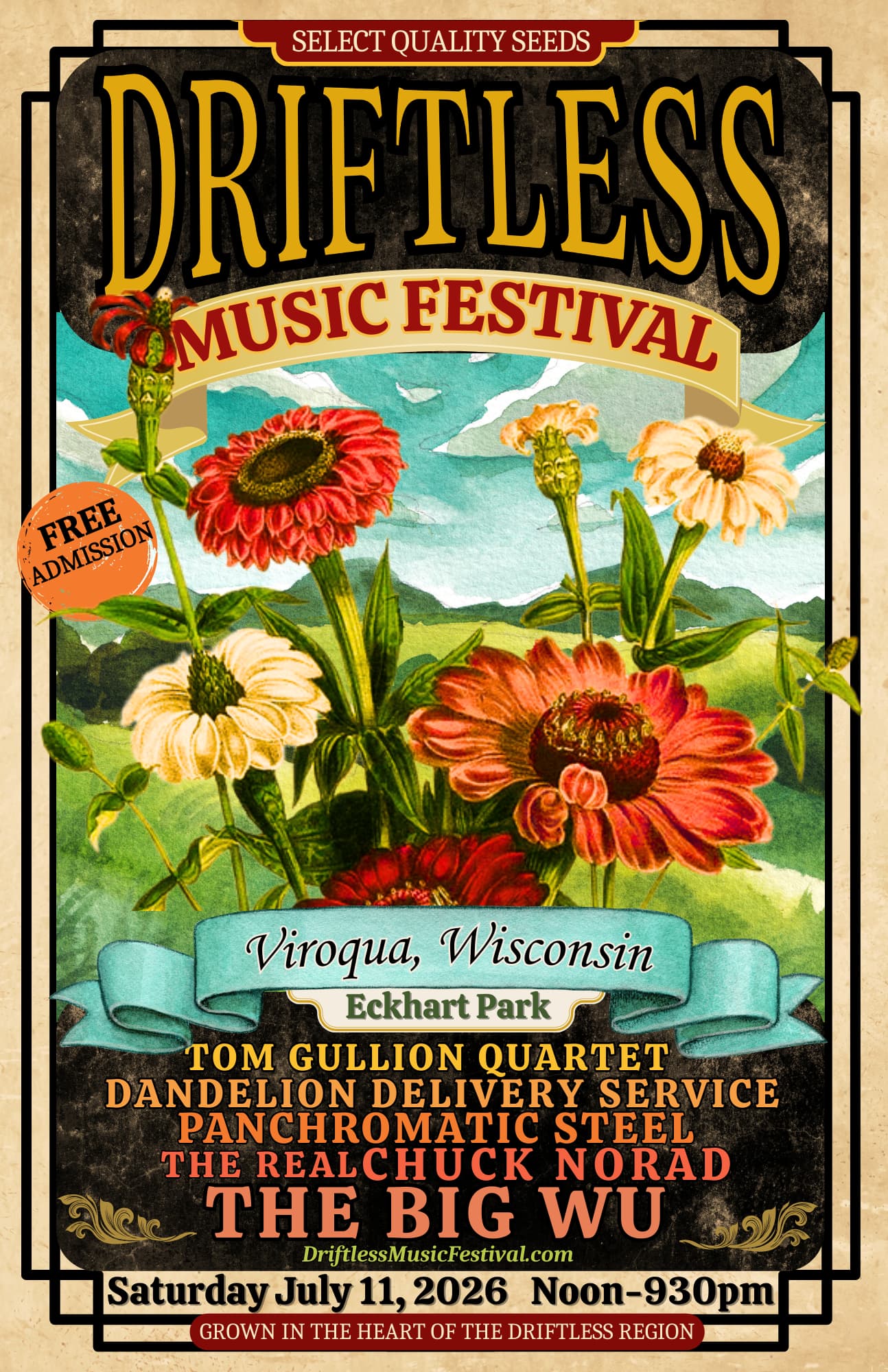 Driftless Music Festival 2026 official poster