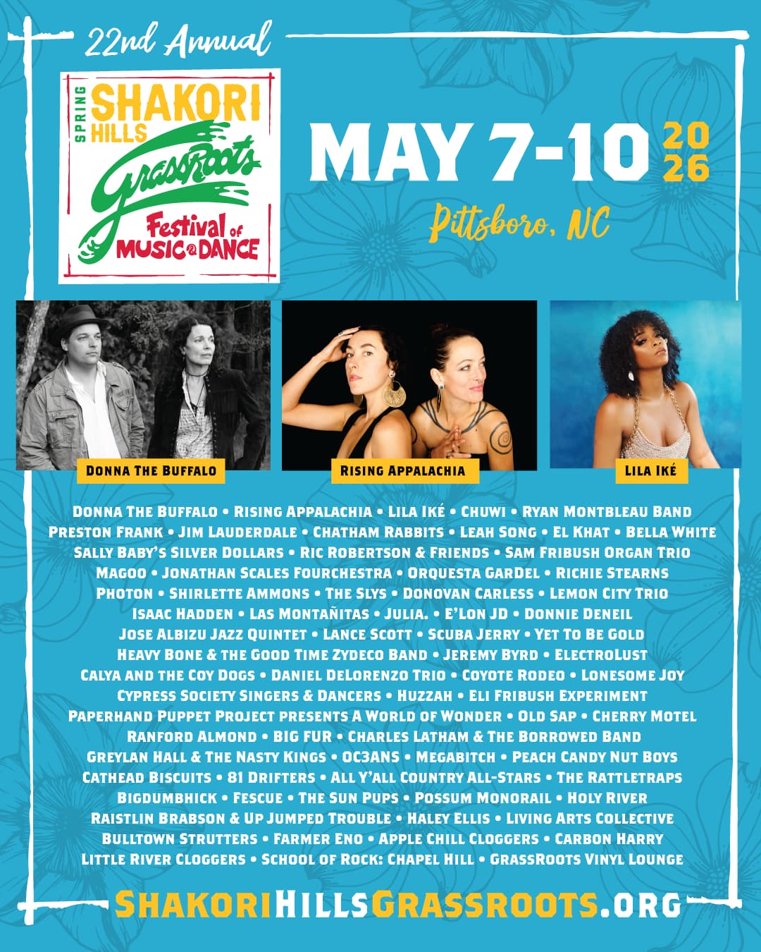 Shakori Hills Grassroots Festival 2026 official poster