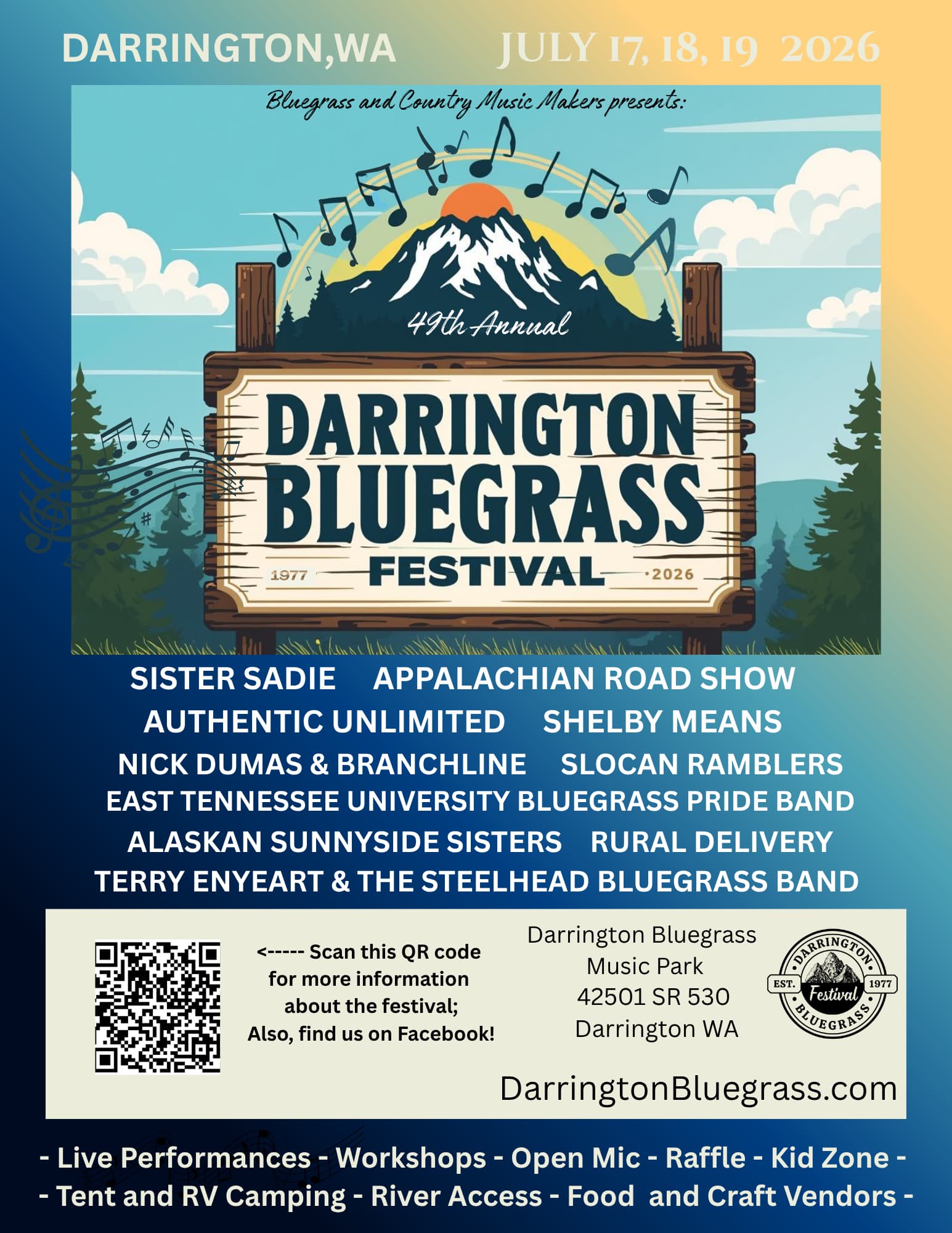 Darrington Bluegrass Festival 2026 official poster