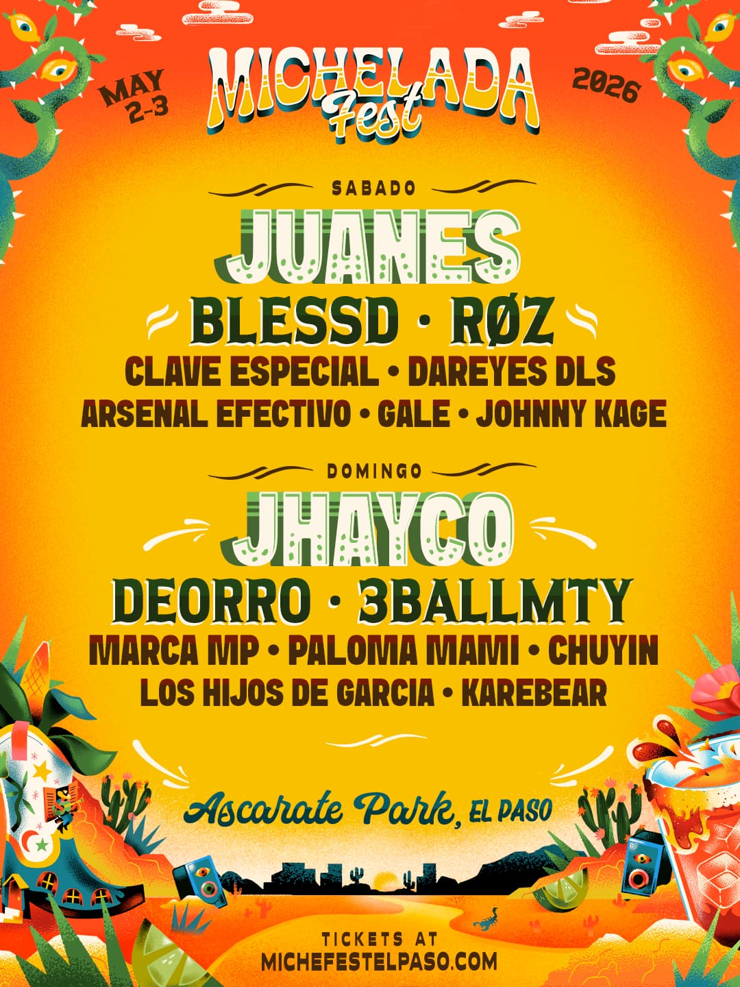 Michelada Fest El Paso 2026 official poster