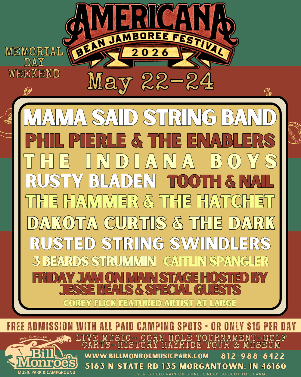 Americana Bean Memorial Weekend 2026 official poster