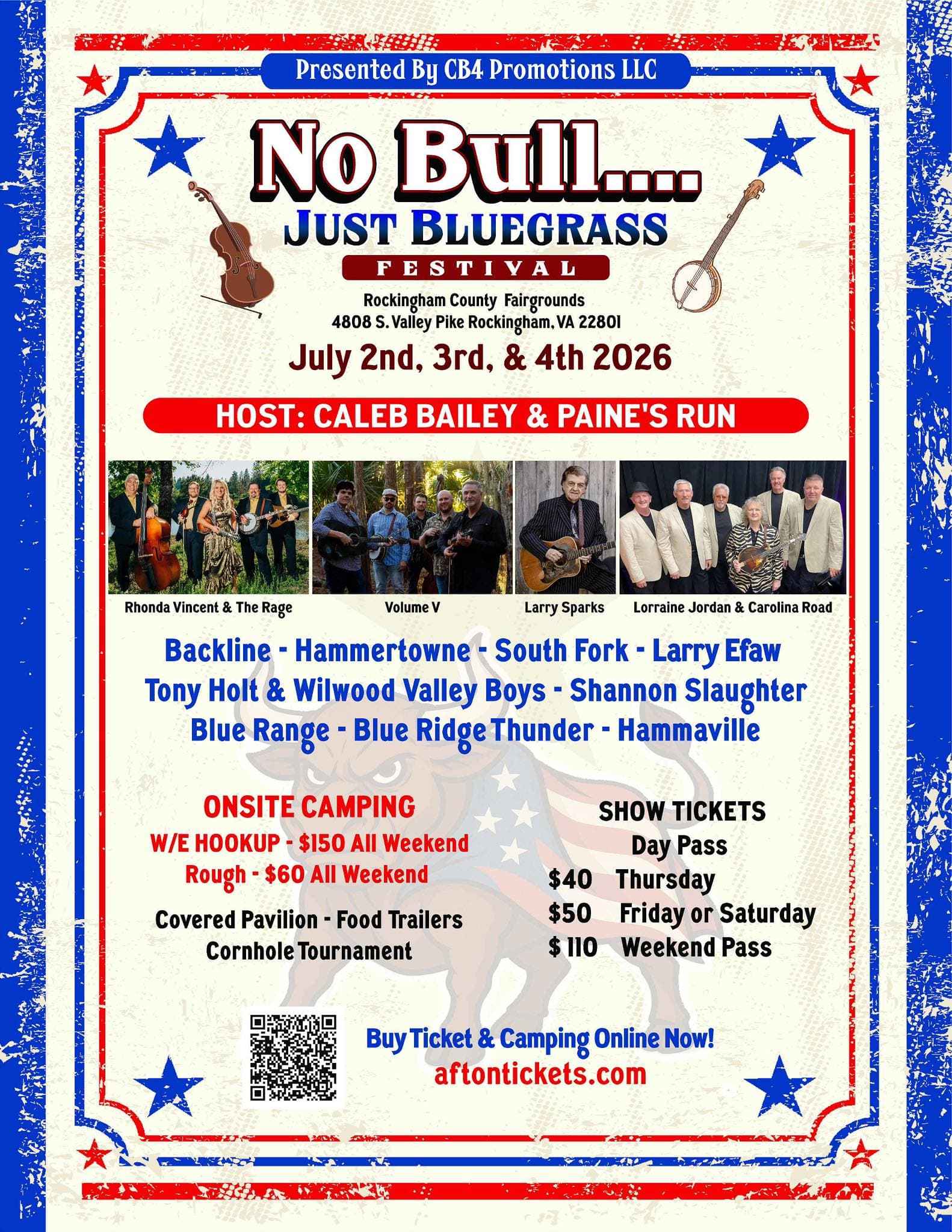 No Bull Just Bluegrass Festival 2026 official poster