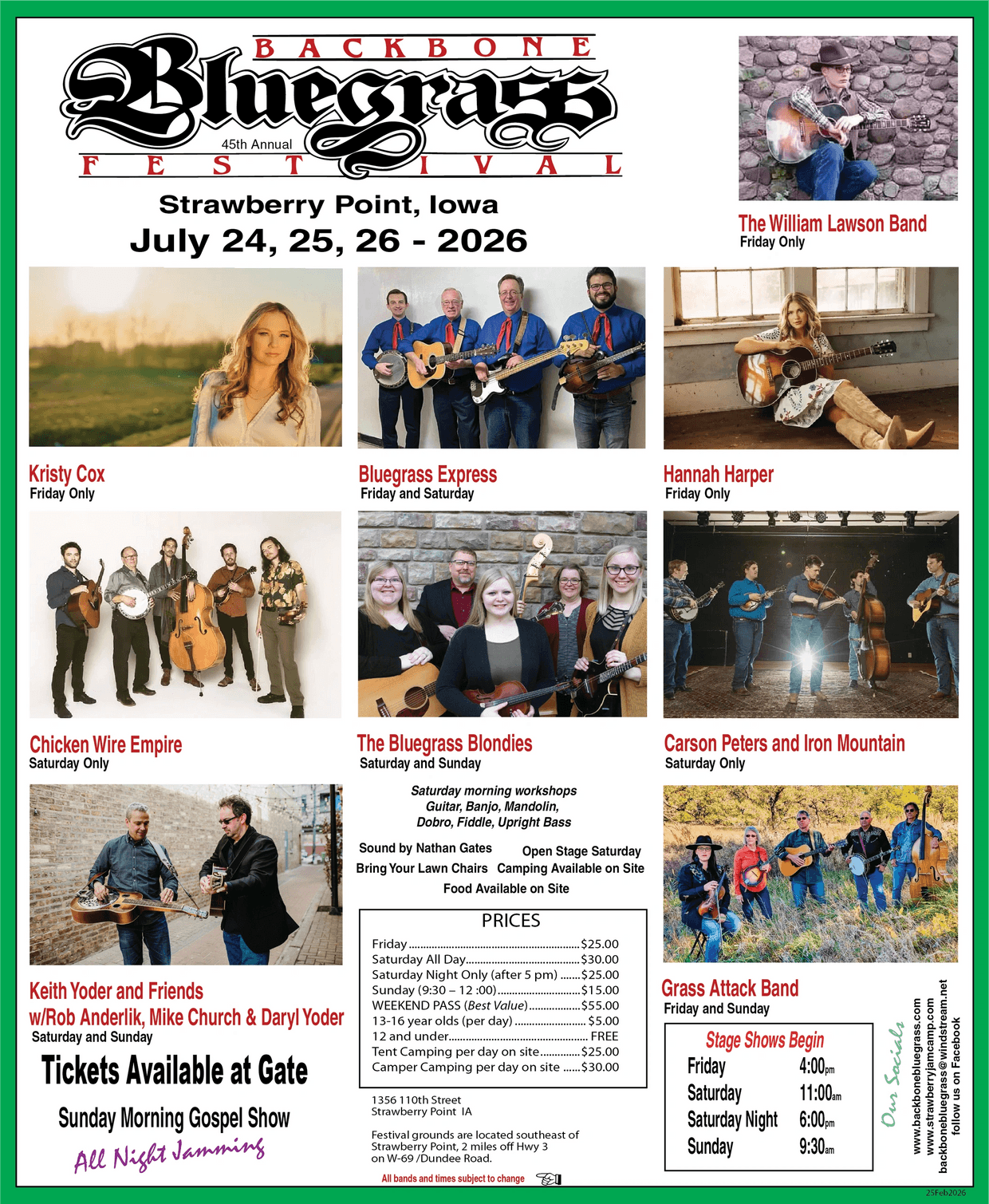 Backbone Bluegrass Festival 2026 official poster