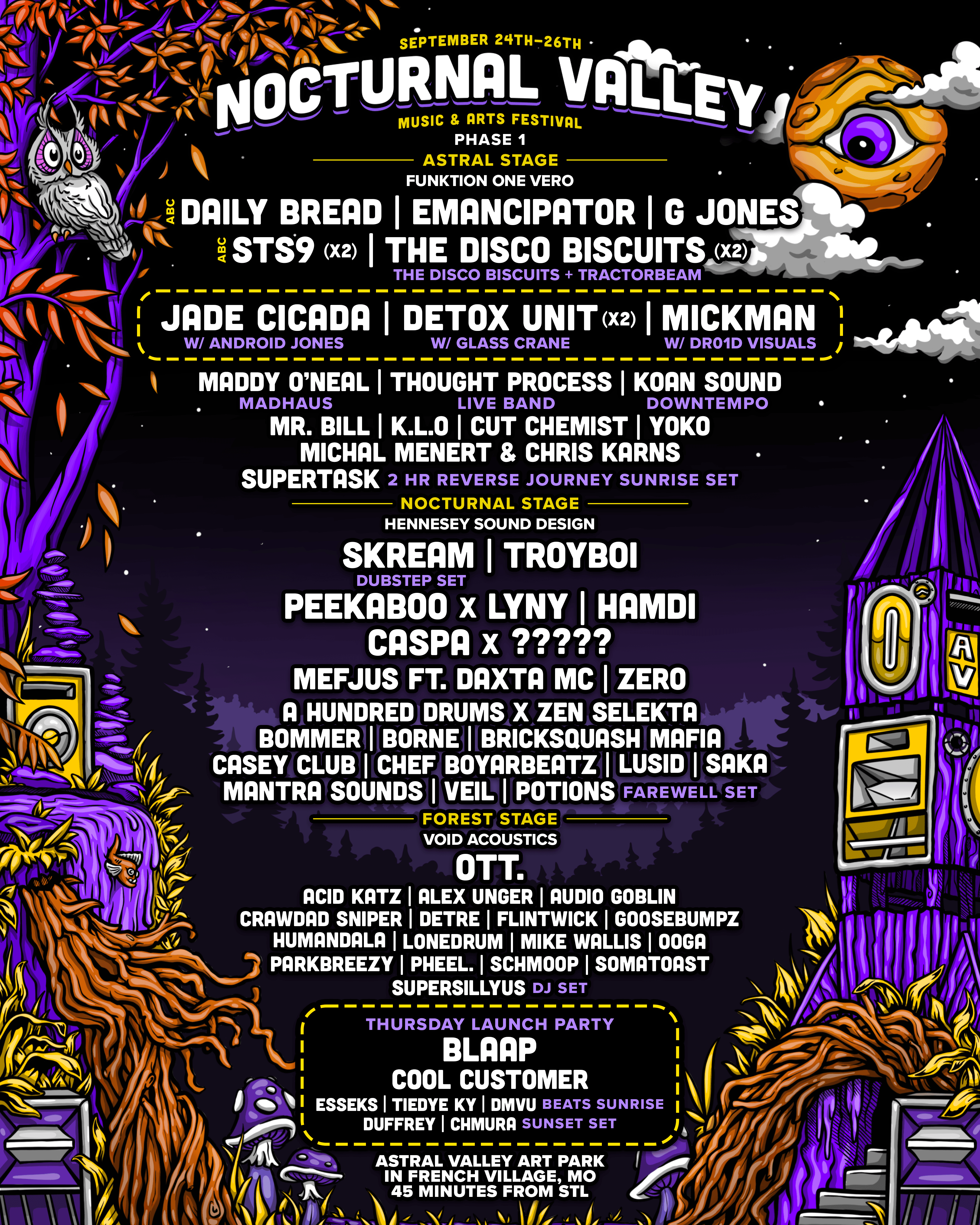 Nocturnal Valley Festival 2026 official poster