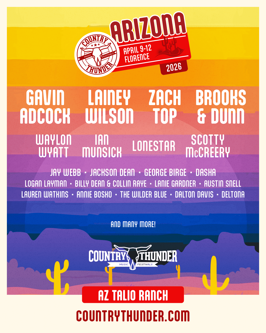 Country Thunder Arizona 2026 official poster