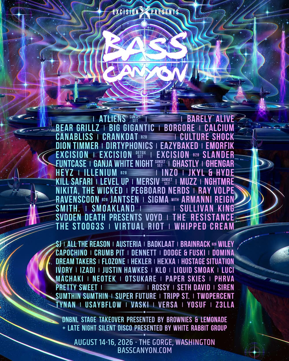 Bass Canyon Festival 2026 official poster