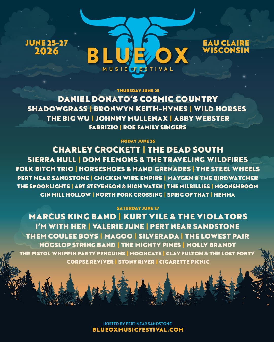 Blue Ox Music Festival 2026 official poster