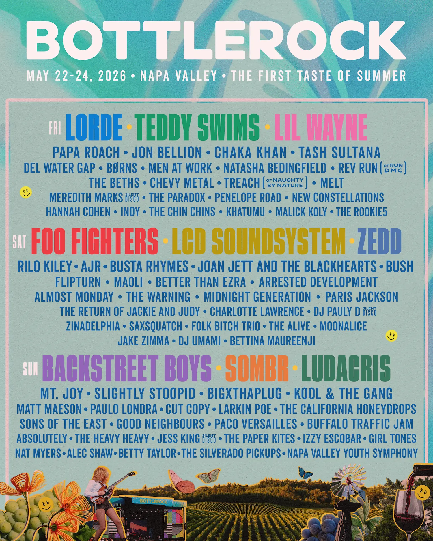 BottleRock Napa Valley 2026 official poster