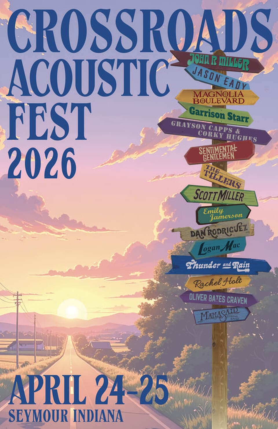 Crossroads Acoustic Fest 2026 official poster