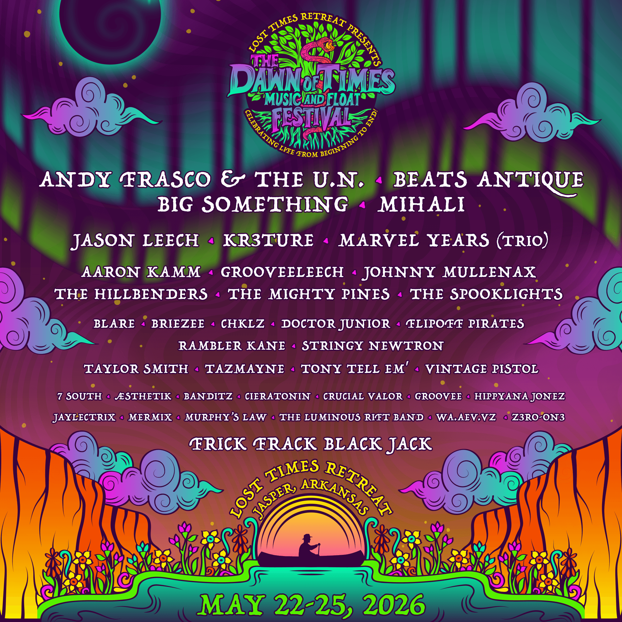 The Dawn of Times-Music & Float Festival 2026 official poster