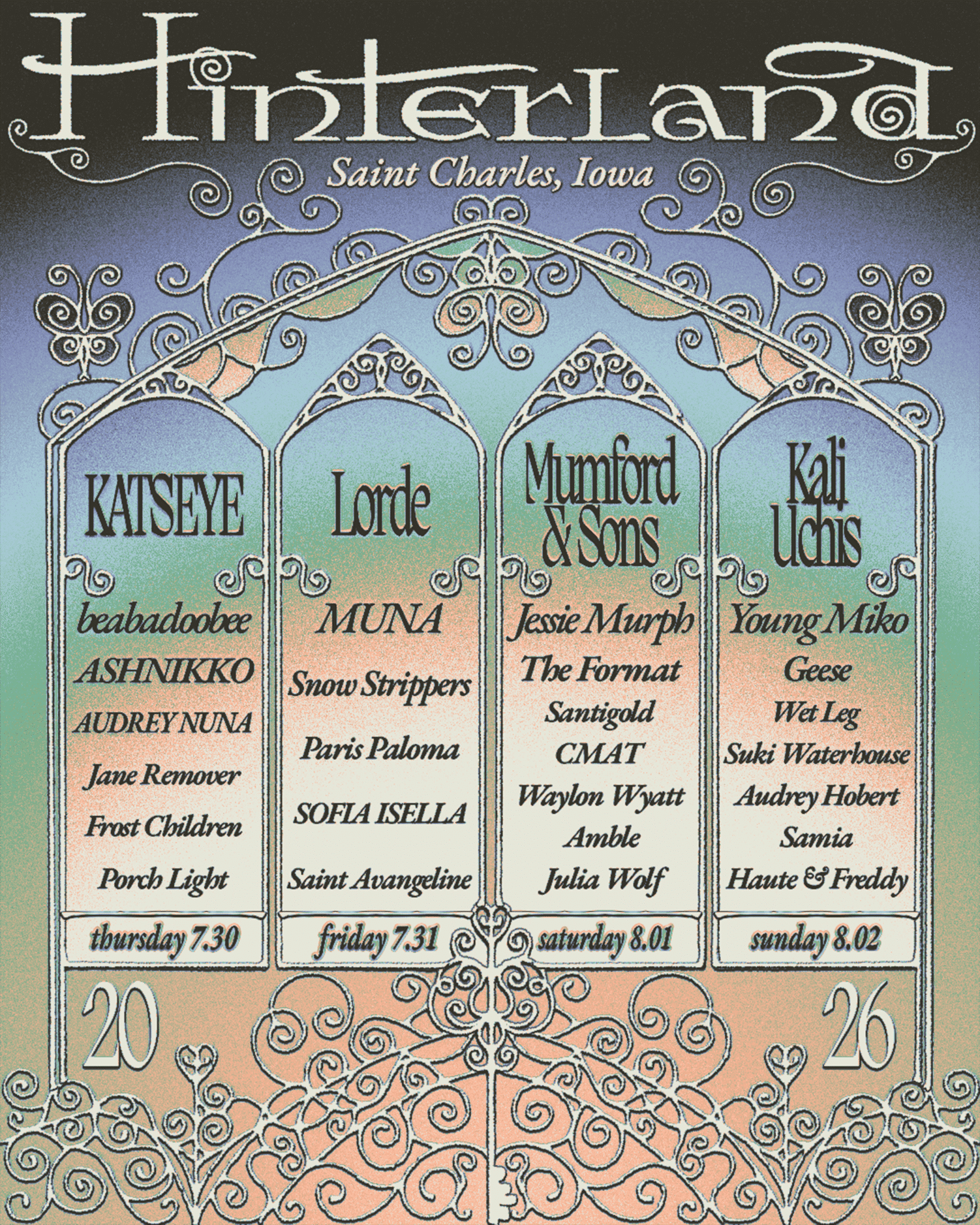 Hinterland Music Festival 2026 official poster