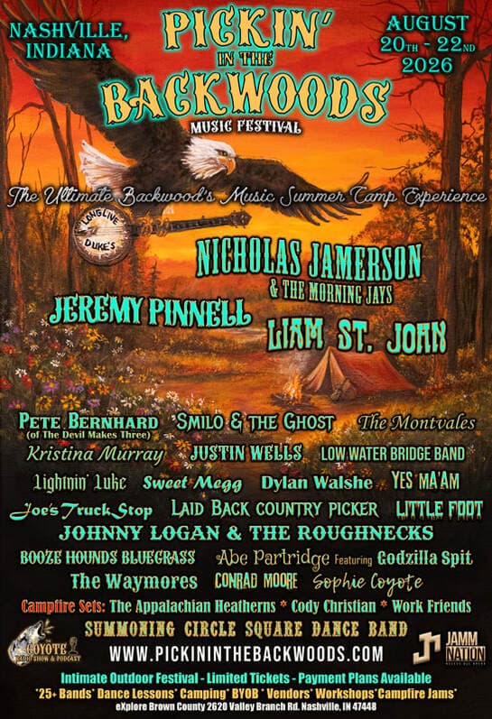 Pickin in the Backwoods Music Festival 2026 official poster